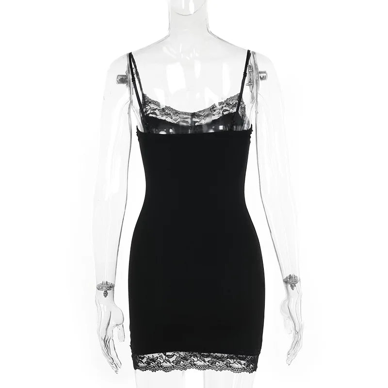 Goth Anime Skull Print Mini Dress For Street Style