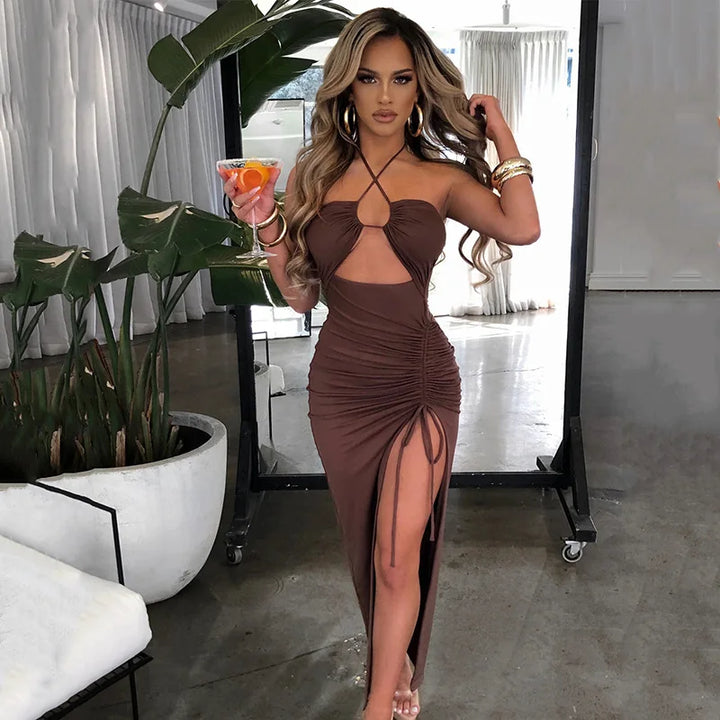 Backless Midi Bodycon Dress For Women Night Club