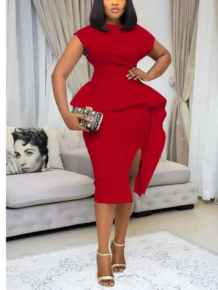 African Inspired Backless Peplum Bodycon Dress Party Outfit