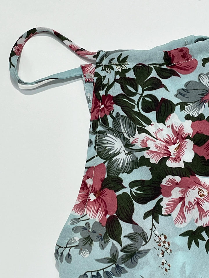 Elegant Floral Print Maxi Dress With High Slit