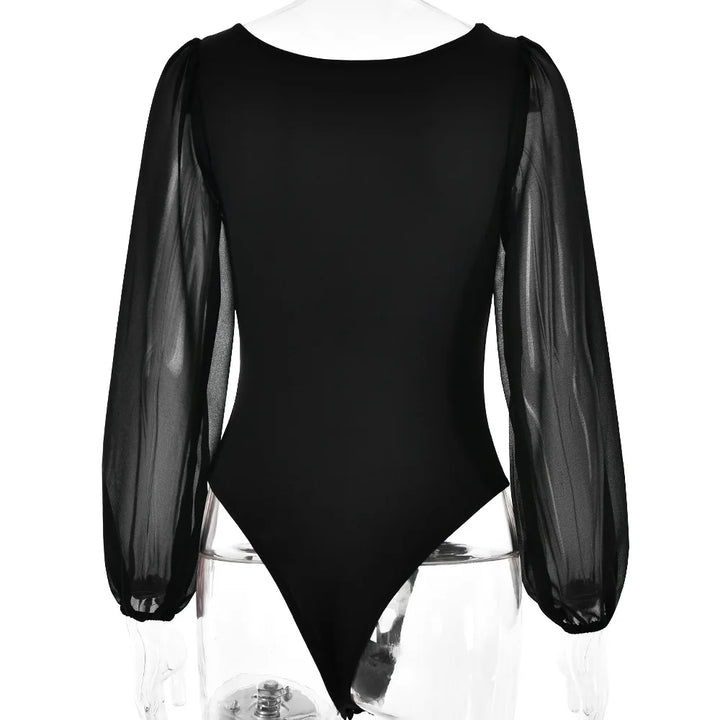 BornToGirl Slim Cotton Mesh Bodysuit Atelier Edit