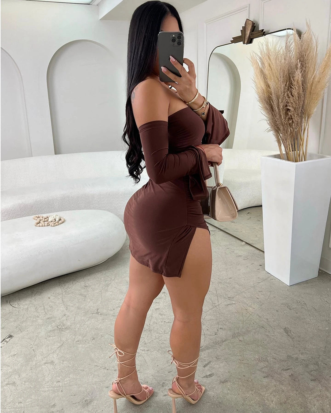 Black Strapless Backless Mini Bodycon Club Dress