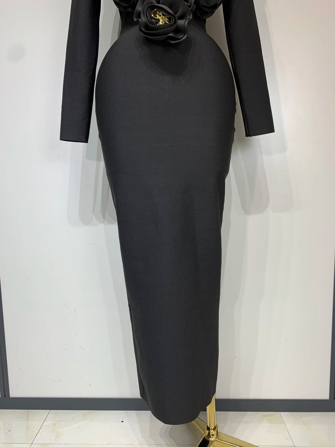 Luxury 3D Floral Bandage Dress For Stunning