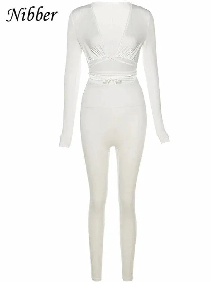 Sultry Vixen V Neck Bodycon Jumpsuit For Elegant Women