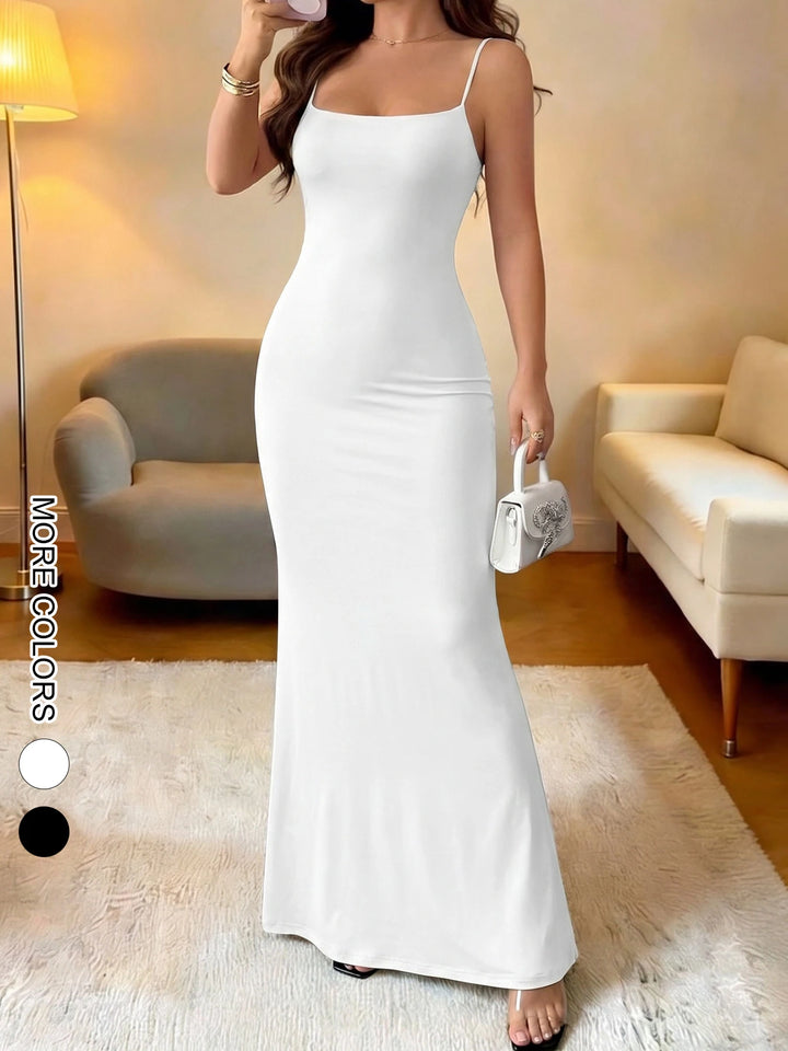 Women Strap Dress Sleeveless Bodycon Ankle Length