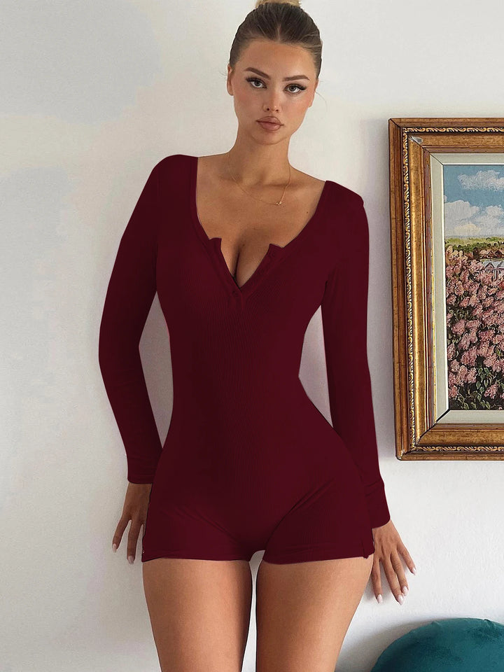 Hugcitar Bodycon Playsuit Square Collar Women