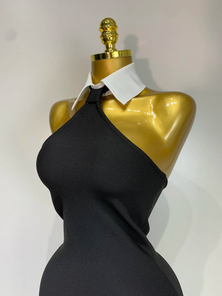 Premium Stretch Backless Mini Dress For Evening