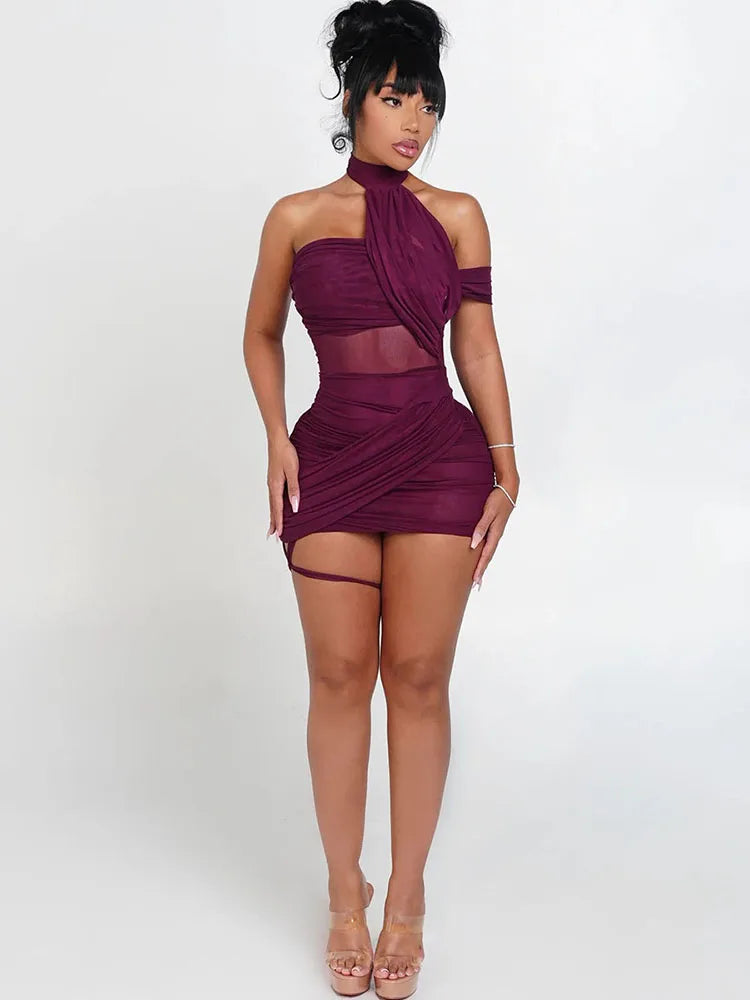 Weird Puss See Through Y2K Backless Mini Dress
