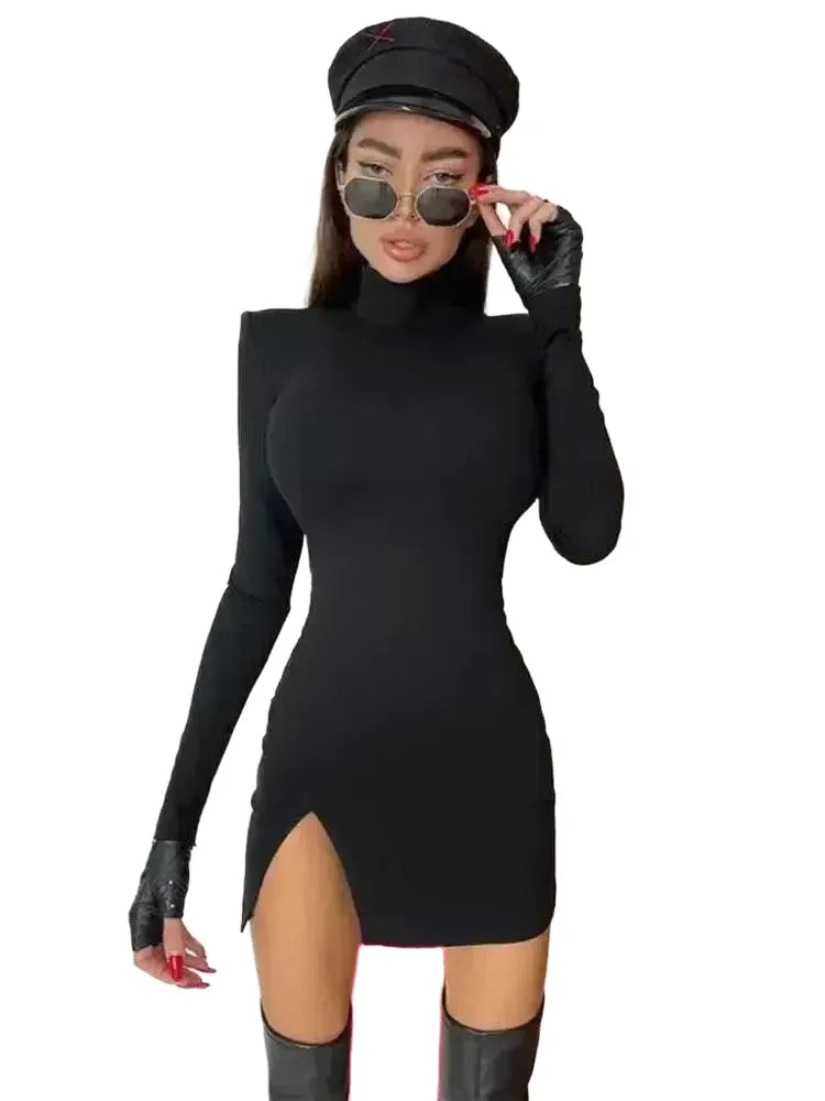 Chic Black Bodycon Mini Dress for Modern Elegance Style