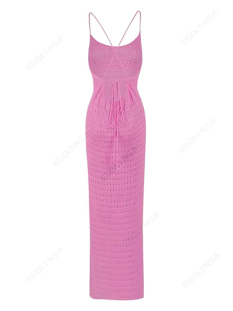 Luxury Edolynsa Knit Resort Maxi Dress With