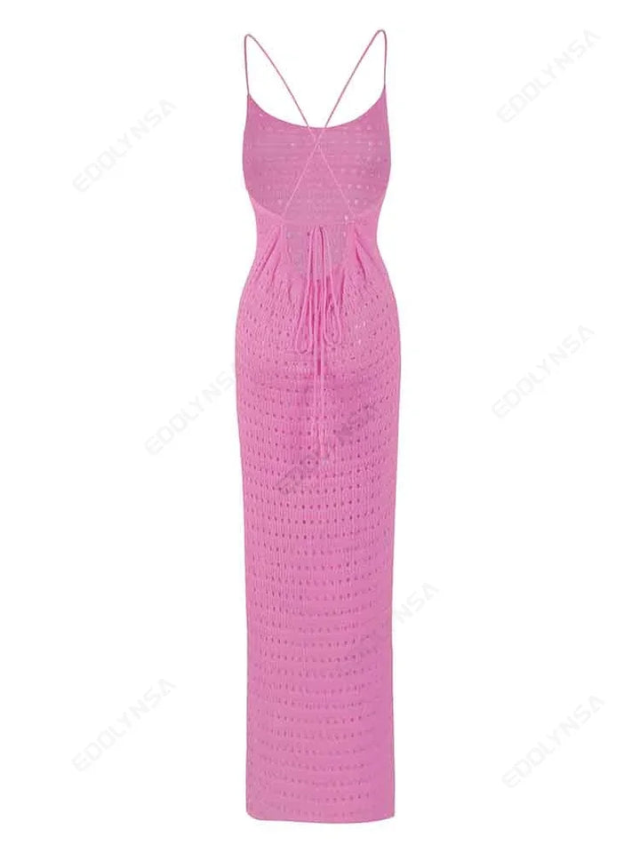 Luxury Edolynsa Knit Resort Maxi Dress With