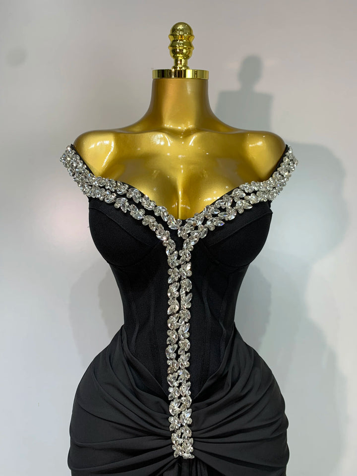 Swtao Diamond Floor Gown Winter Luxe Bodycon