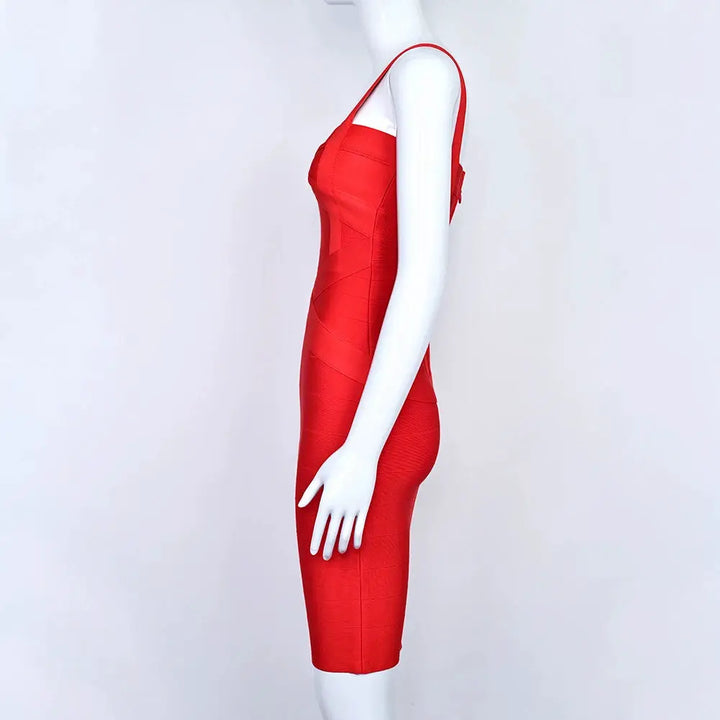 BEAUKEY Blue Spaghetti Strap Women Mini Bandage Dress Bodycon Sexy Above Knee Length Bodycon Party Club Dress XL Classic Vestido