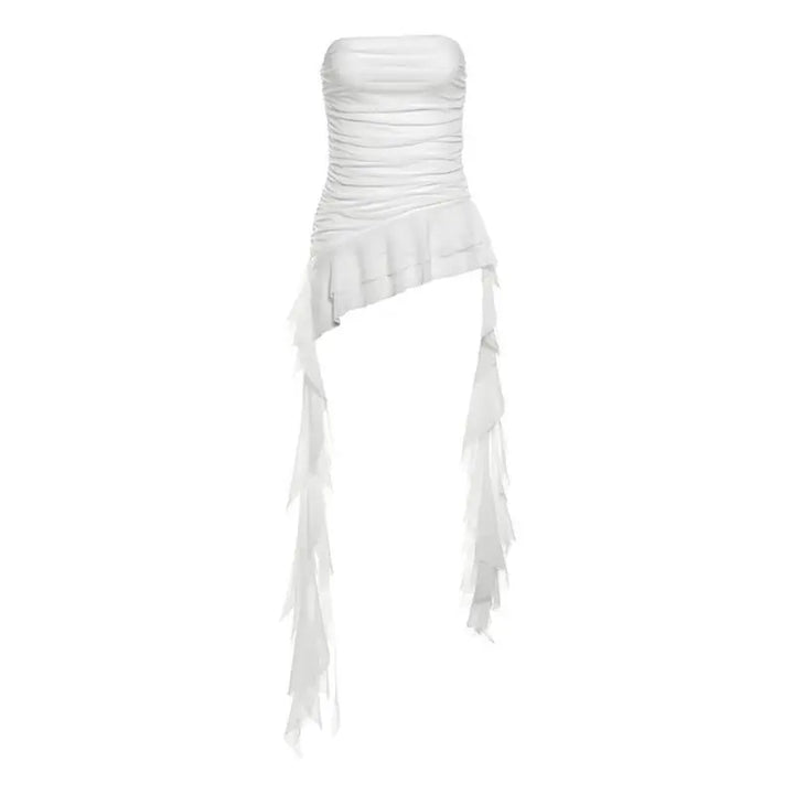 Sexy Off Shoulder New Tank Tops Fashion Women Spring Summer Sleeveless High Street Chest Warp Crop Top Casual Tassel Y2K Tees