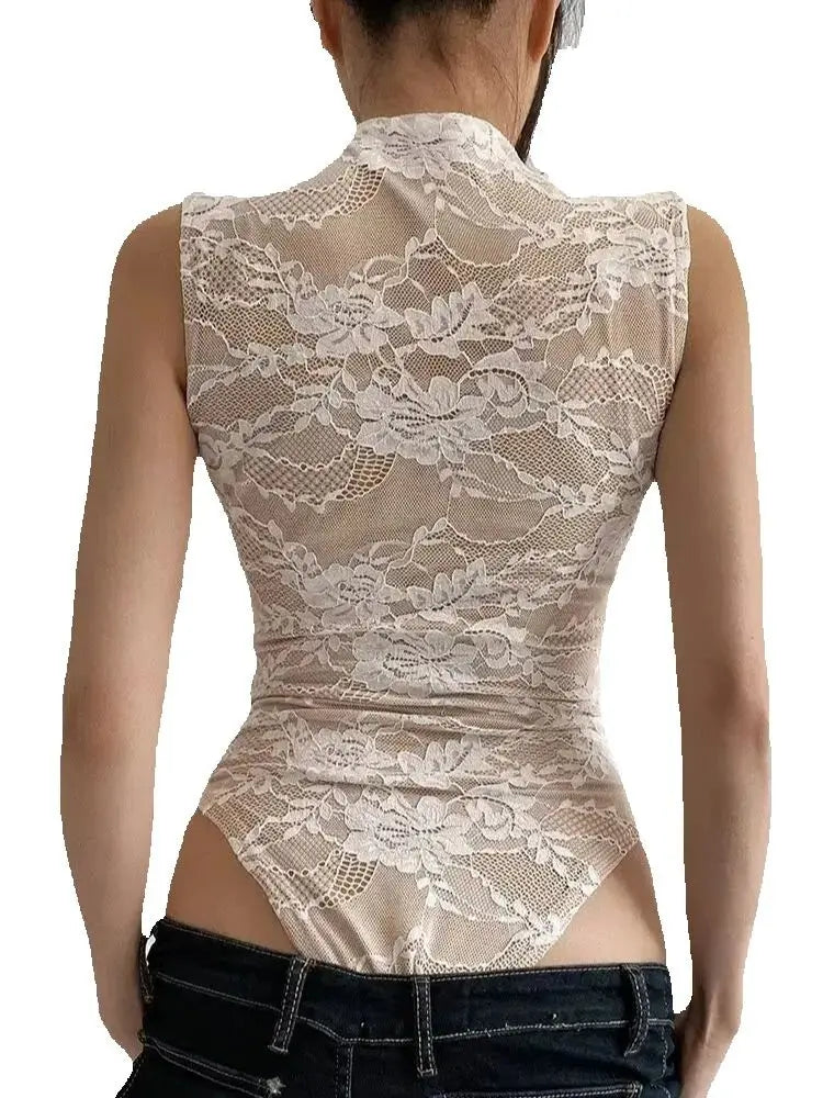 Elegant Lace Bodysuit Jumpsuit Women Summer