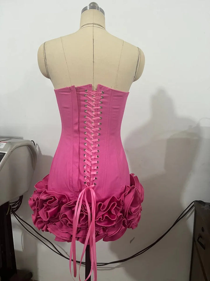 Vj Gochi Signature Red Holiday Cocktail Dress