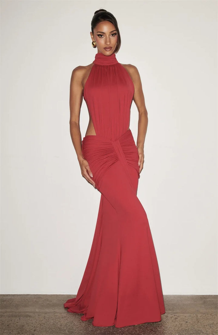 Limited Edition Turtleneck Backless Maxi Gown
