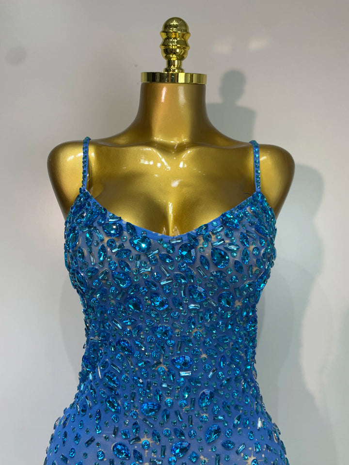 Kormanly Rhinestone Mesh Evening Gown Exclusive