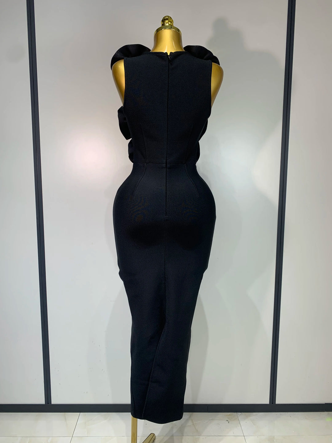 Luxury 3D Floral Bandage Dress For Stunning