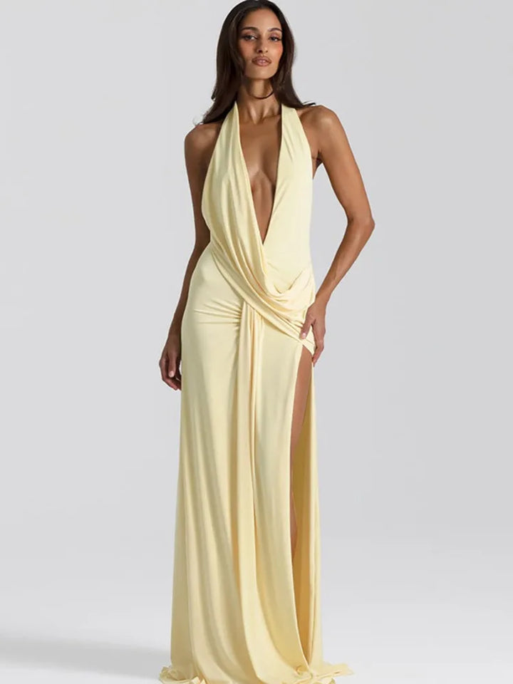 Sleeveless Deep V Backless Maxi Dress For Party Night Out