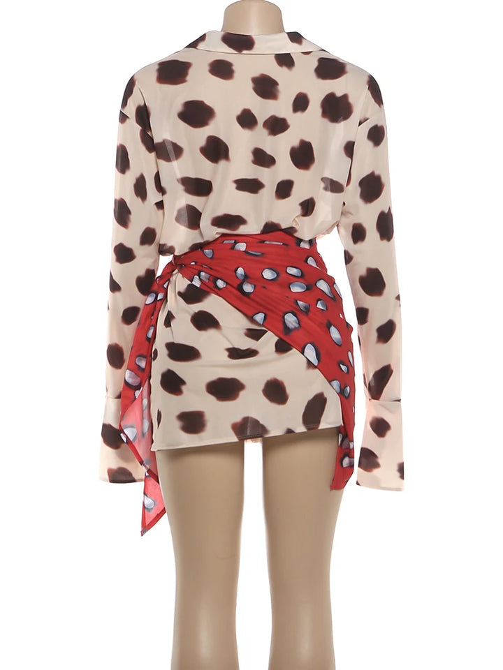 Lovely Polka Dot Ruched Bodycon Dress