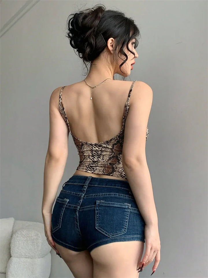 Phumee Y2K Backless Knit Crop Cami For Nightlife