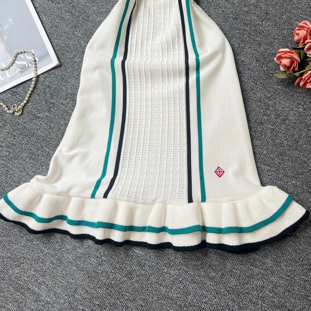 YuooMuoo Women Knit Slim Bodycon Ruffles Dress