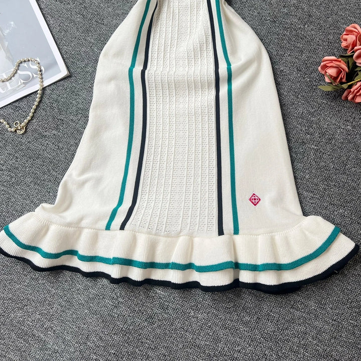 YuooMuoo Women Knit Slim Bodycon Ruffles Dress