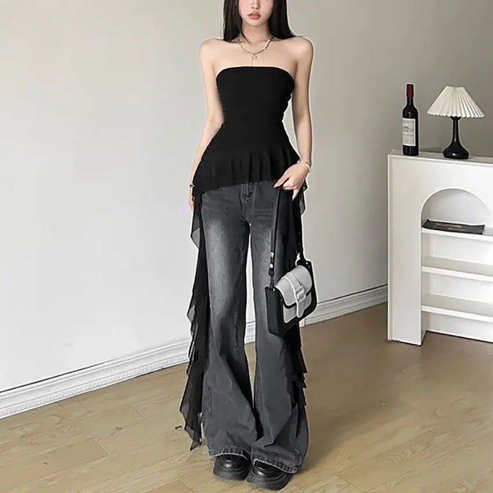 2025 Luxe Off Shoulder Tatting Tank Top