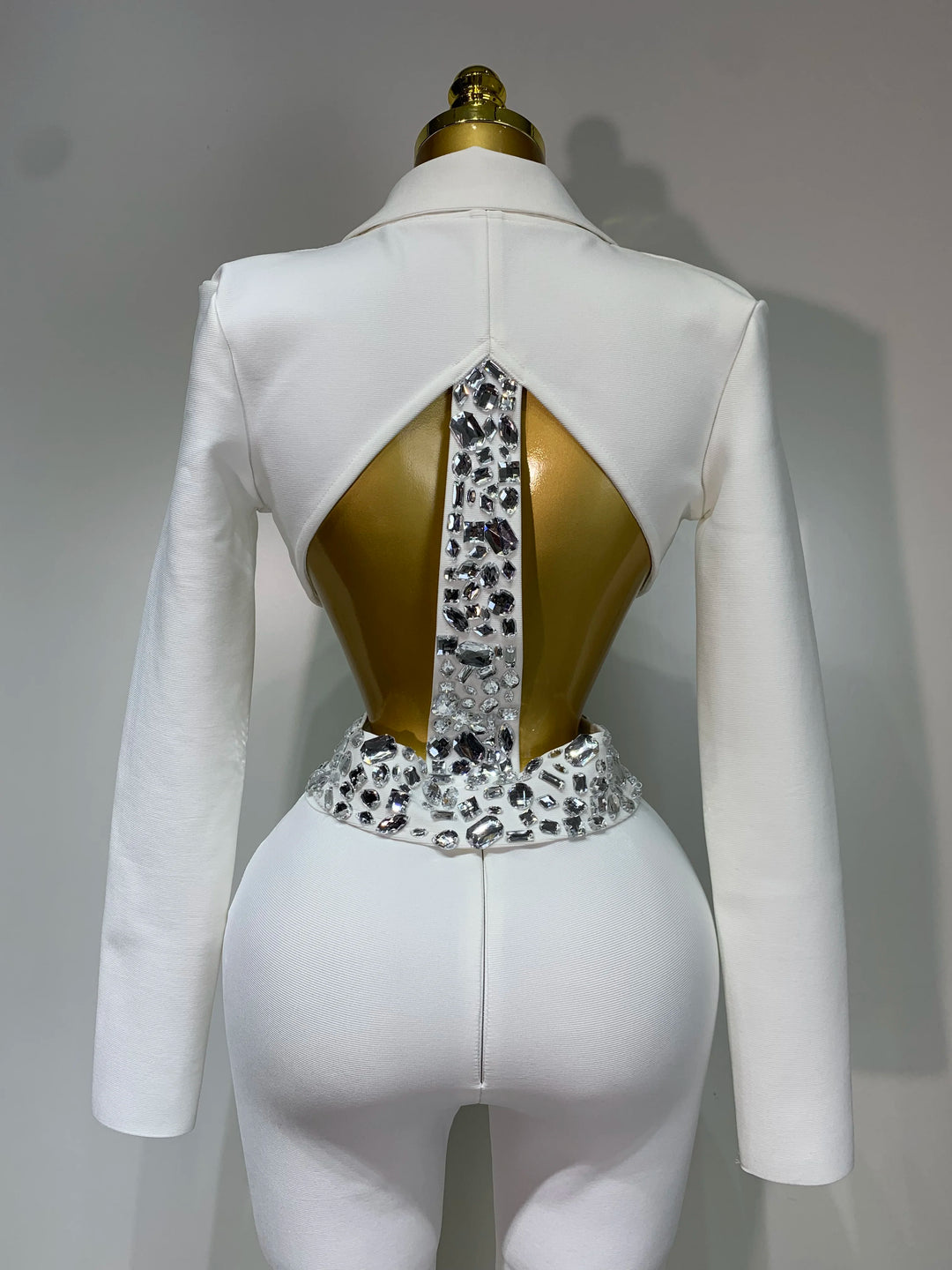 Women Beading Bandage Two Piece Bodycon Pants Set