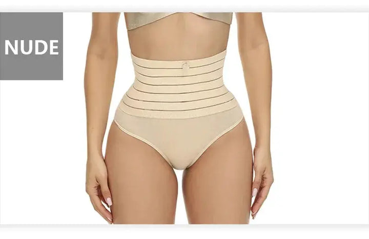 High Waisted Tummy Control Thong Slimming Body Shapewear
