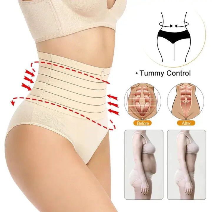 High Waisted Tummy Control Thong Slimming Body Shapewear