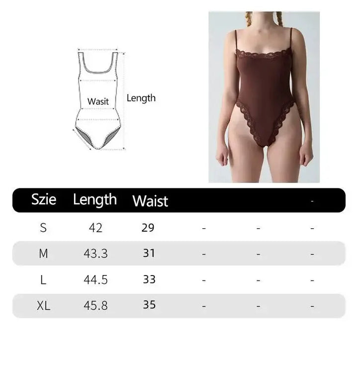 Hot Women Sexy Lace Patchwork Bodysuit Sports FitnessSkinny Shaperwear Camisole Square Neck Spaghetti Strap Slimming Bodycon