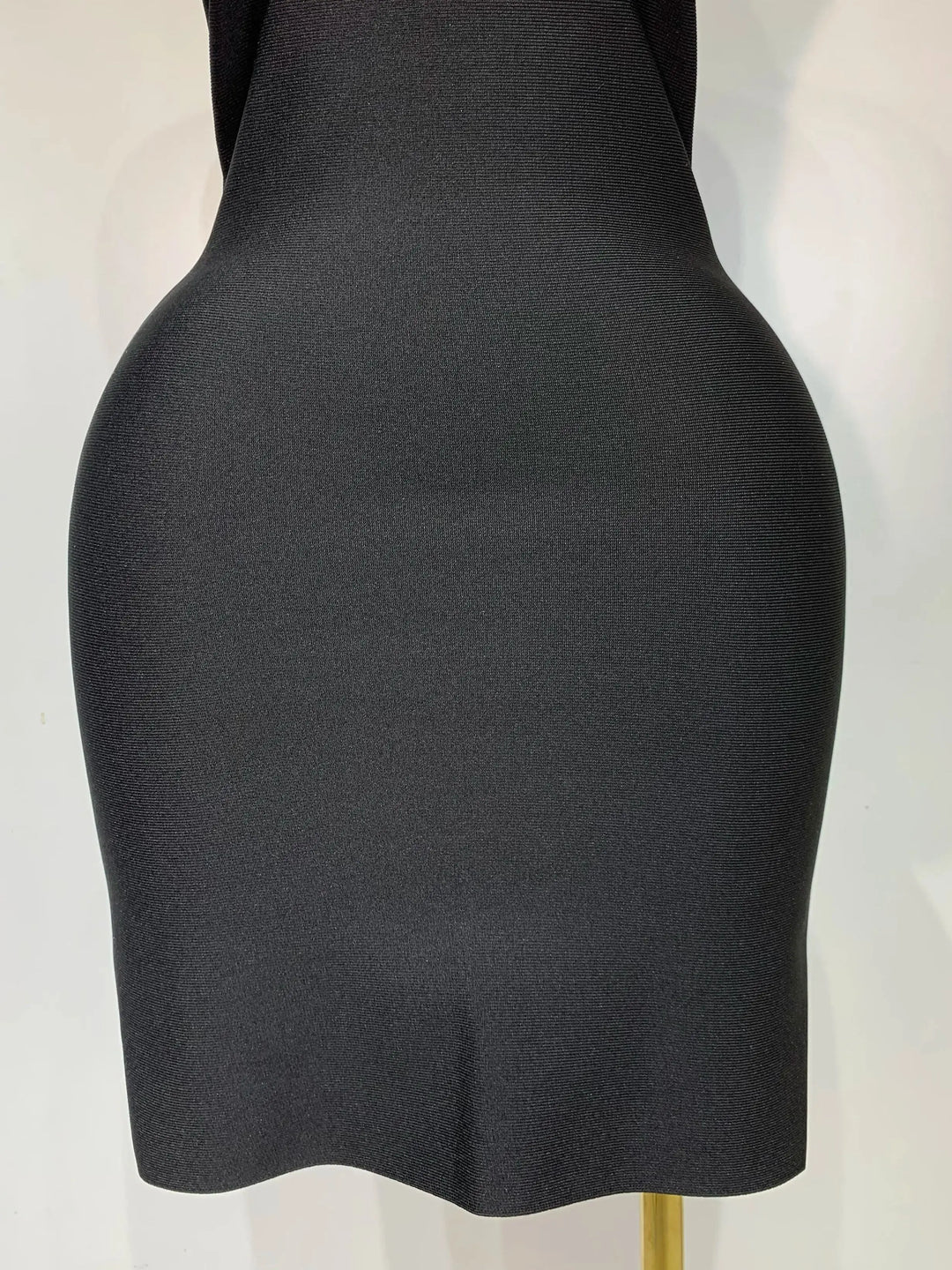 Backless White Shirt Collar Black Bandage Dress