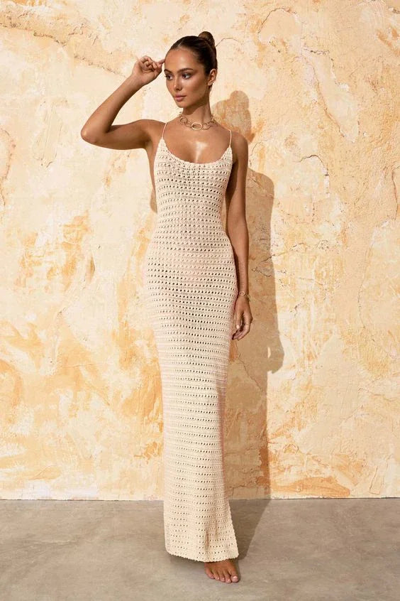 Luxury Edolynsa Knit Resort Maxi Dress With