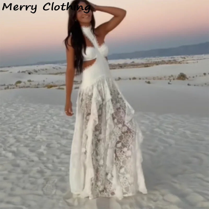 Stunning Lace Patchwork Evening Dress For Club