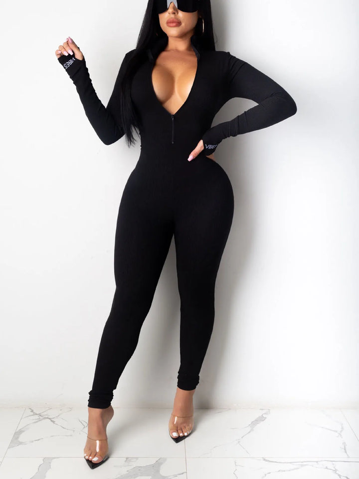 White Knitted Bodycon Jumpsuit Women Flattering