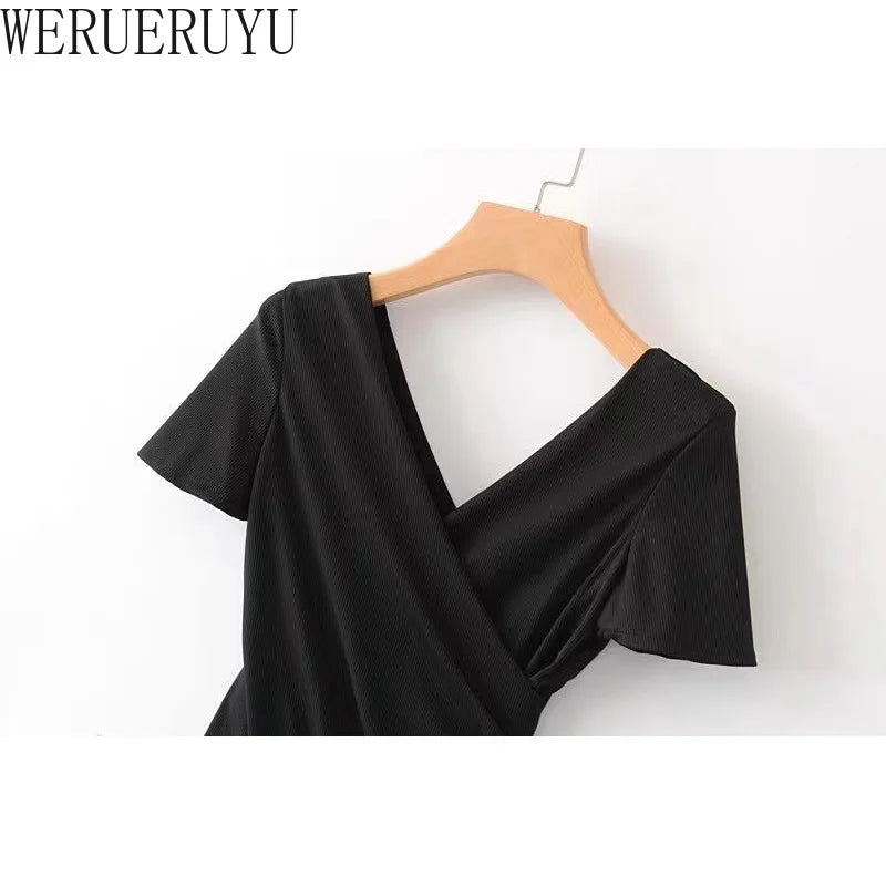 Elegant Sexy White Black V Neck Summer Bodysuit