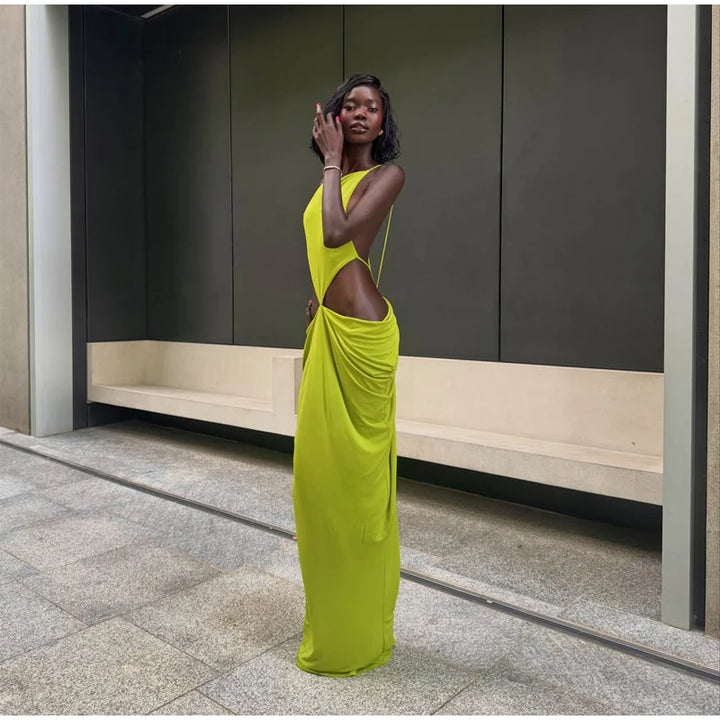 Btuce Exclusve Hollow Out Emerald Green Maxi Dress