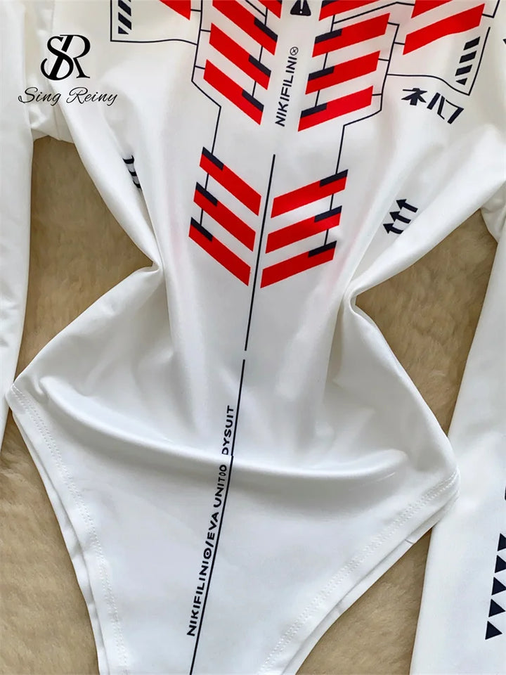 SINGREINY Autumn Long Sleeves Bodysuit O Neck