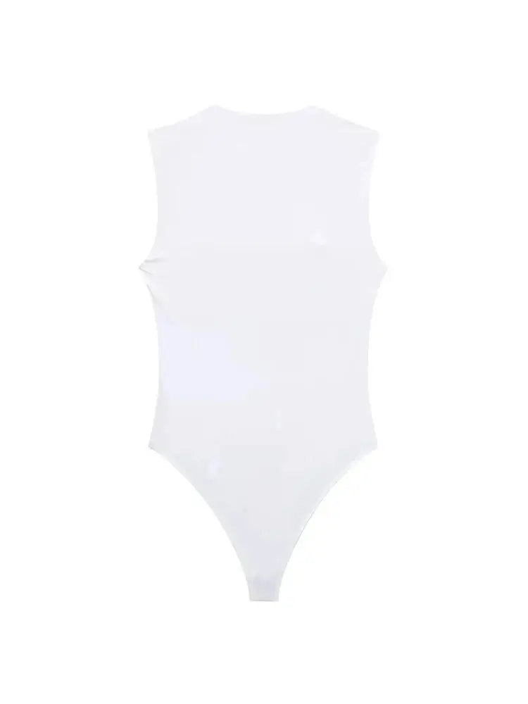 Skinny Square Neck Bodysuit for Women Sexy Sleeveless