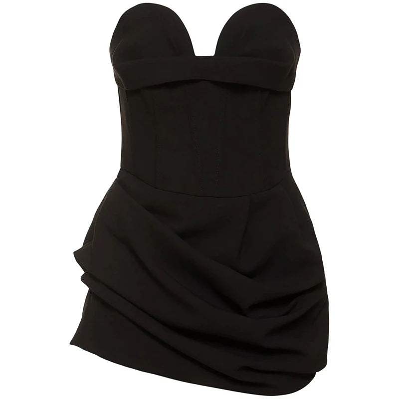 Stunning 3D Detail Strapless Bodycon Dress For Party Beach Club Wear