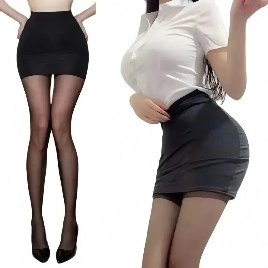 2026NEW High Waist Sexy Casual Black White Bodycon Pencil Mini Skirts Wrap Hip silk Short Skirt for Women Night Club Wear summer