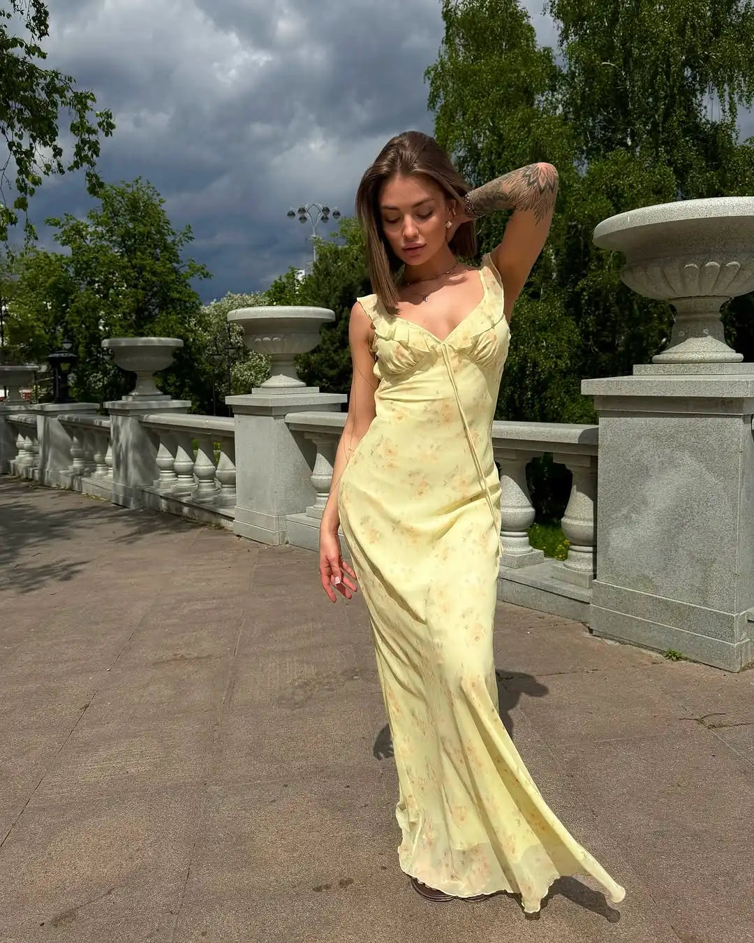 Exclusive Cryptographic Floral Maxi Dress With