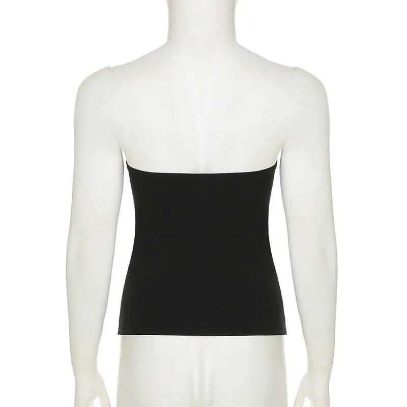 Dozw Exclusive Vintage Gothic Black Knit Tube Top