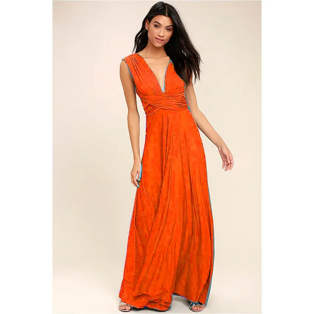 Sexy V Neck Maxi Dress With Straps For Summer Party