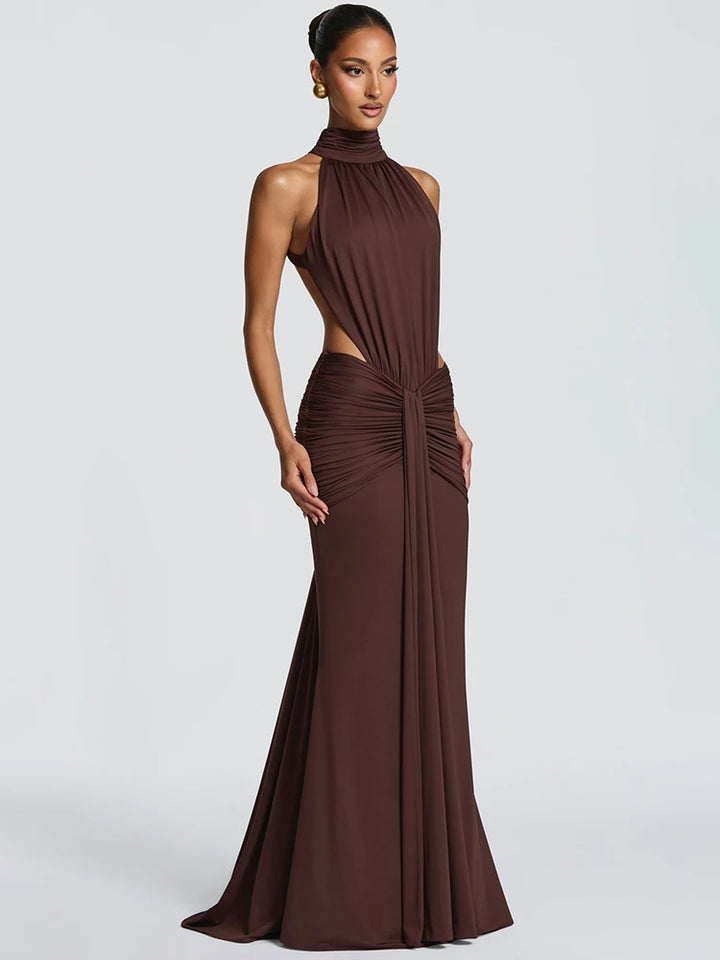 Backless Turtleneck Maxi Dress For Women Party