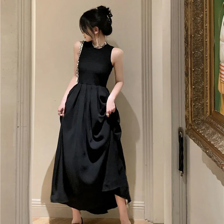Elegant Sleeveless Summer Long Dress For Comfortable Daily Wear