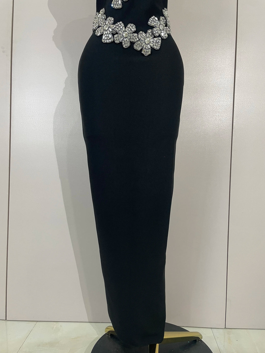 White Sparkly Crystal Diamond Backless Bodycon