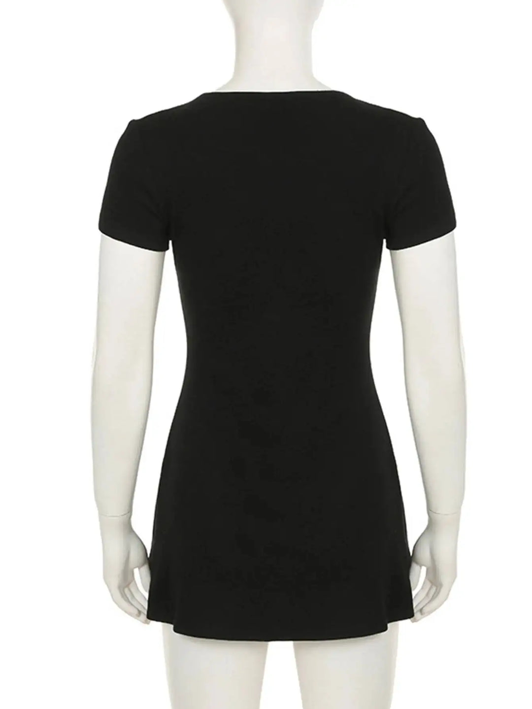 Luxury Black V Neck Mini Dress For Elegant